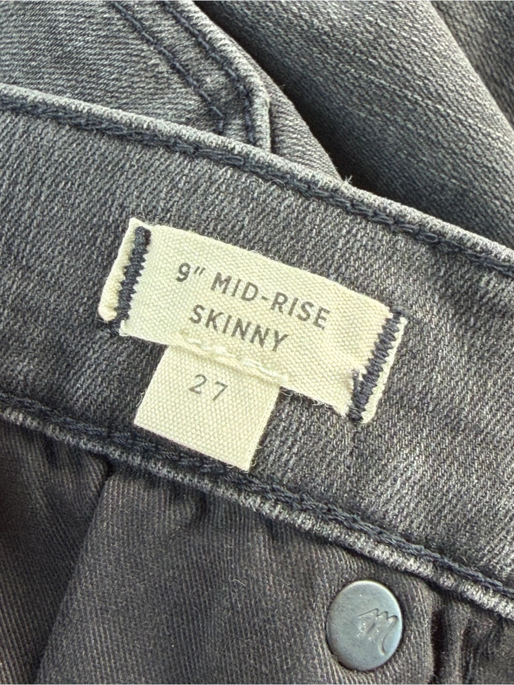 Madewell 9" Mid-Rise Skinny Jeans in Black Sea NWT Size 27 - Picture 5 of 9